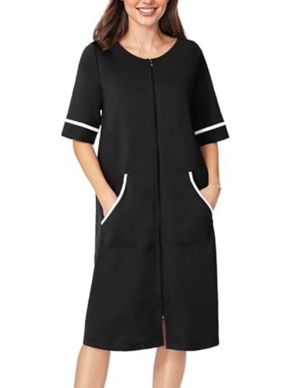 Ekouaer Women's Zip Front Housecoat Robe – Size XL